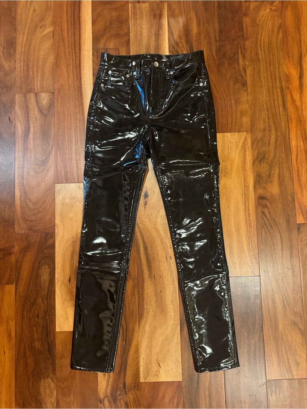 rag & bone Black Patent leather Vinyl Skinny Jeans